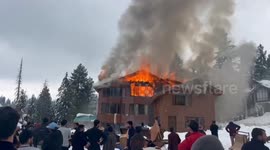 Massive fire guts hotel in snow-covered northern India, no casualty reported