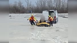 Two Men Rescued from Van Stranded Due to Rising Water Levels in Cordenons, Italy