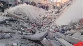 Destruction of a residential square in Gaza Strip
