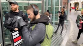 Animal rights activists protest against cruelty to pigs outside Sainsbury’s HQ in London
