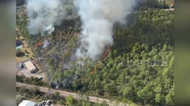Blaze Engulfs Forest and Threatens Homes in St Johns County, USA