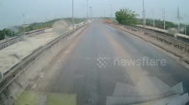 Out-of-control car avoids truck but slams into oncoming 10-wheeler