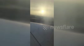 Aerial View Of Texas Wildfires As Plane Takes Off in Amarillo, USA