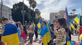 US: 2nd Anniversary Of Russian Invasion Of Ukraine – Protest In Los Angeles, CA
