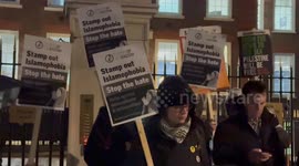 Islamophobia protest outsude Conservative Party HQ in London