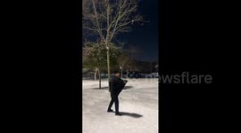 A man sought to showcase his skills in martial arts in Zhoukou, China