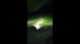 Real Time Video of intense aurora during a solar storm, 150 miles above the arctic circle.
