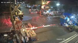 Pensioner runs across level crossing narrowly avoiding oncoming train