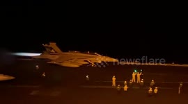 Aircraft Catapult Launch Near Yemen