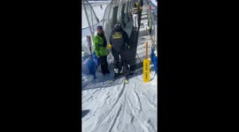 Fiasco unfolds during beginner skier's first-ever magic carpet ride