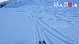 Courageous skier fumbles 1st backflip attempt after 'getting lost' in the air