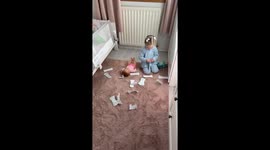 Toddler Plays With Pads