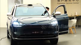 AITO M9 car is displayed at a Huawei store in Yichang, China
