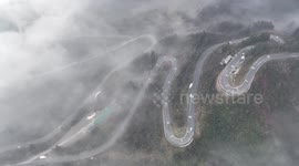 A Winding Tourist Road in Enshi, China