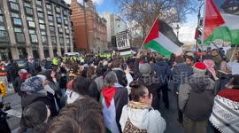 Pro-Palestine protesters gather in Westminster day after Rishi Sunak speech on extremism
