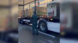 Transporting pandas leaving the Madrid Zoo in Spain
