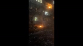 Drone crash sparks explosion in St. Petersburg residential building causing fire