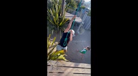 Poor lad gets all the attention swung over to him following ill-timed fall