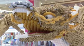 Giant balloon loong sets Guinness World Records at Hong Kong mall during Chinese New Year festivities