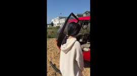 Father buys red helicopter to fly family home for Chinese New Year