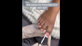 Quick and easy French Tip pedicure tutorial delights TikTok viewers
