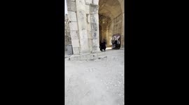 Entering the ancient Roman theater found in Jerash Ruins, Jordan. Jerash is Close up of details of ancient Roman pillars found in Jerash ruins, in Jordan. Jerash is an ancient city located in Jordan that dates back to the Greco-Roman period. It is one of