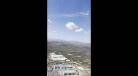 Air plane taking off from Athens International Airport in Greece.