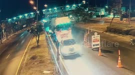 Truck abruptly brakes causing five-car pile-up at police checkpoint in Thailand