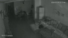 Ghost figure caught on home camera at night frightens woman as it triggers alarm