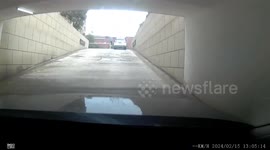 Car reverses and collides in Hubei Province