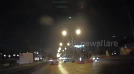 Driver captures spectacular shooting star while travelling on highway