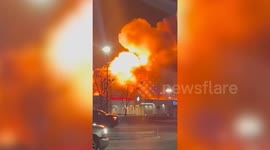 Video shows a close view of the fiery explosion at a vape factory in Michigan