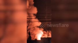 Locals capture billowing smoke and flames from the vape factory explosion in Clinton Township