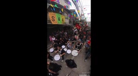 Marching band hold street parade for festival in the Philippines