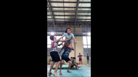 Cheerleading practice goes wrong with backflip stunt