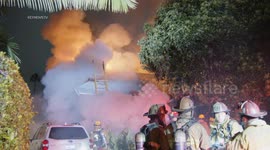 Hollywood House Fire Injures 2 Residents in Los Angeles, USA