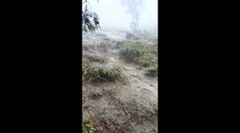 Rainy climb mishap: unplanned descent captured in Indonesia