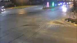 Pickup truck clips another vehicle at intersection and flips over