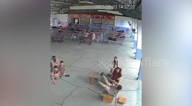 Student falls off chair when backrest detaches