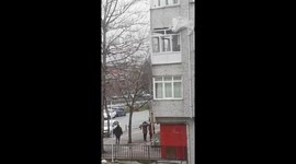 Balcony window blown off by strong winds caught on camera in Kumburgaz, Turkey