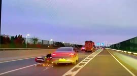 Motorcyclist knocked down by car after dramatic road rage incident on Chinese highway