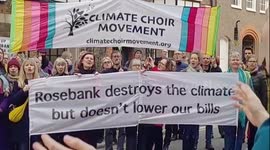 Over 200 Climate Choir Movement protestors walk around London singing songs