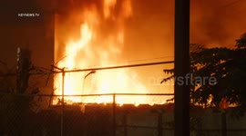 Large Encampment Fire in Baldwin Park, LA, USA