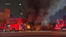Two Story Commercial Building Fire in Rosemead, LA, USA
