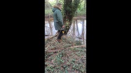 Man Jumps Into Knee-Deep Mud