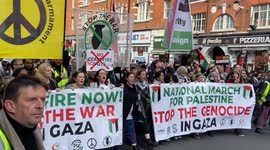 Charlotte Church joins thousands of protesters in march for Palestine in Central London