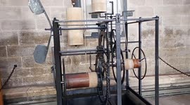 The World's Oldest Working Mechanical Clock in Salisbury Cathedral, Wiltshire, England