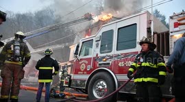 Dramatic House Fire Girardville, Schuylkill County, Pennsylvania
