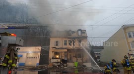 Dramatic House Fire Girardville, Schuylkill County, Pennsylvania