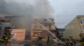 Dramatic House Fire Girardville, Schuylkill County, Pennsylvania